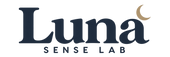 Luna Sense Lab wordmark with a small champagne crescent moon