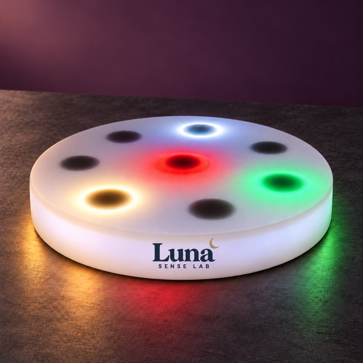 Luna sensory board with coloured LED lights