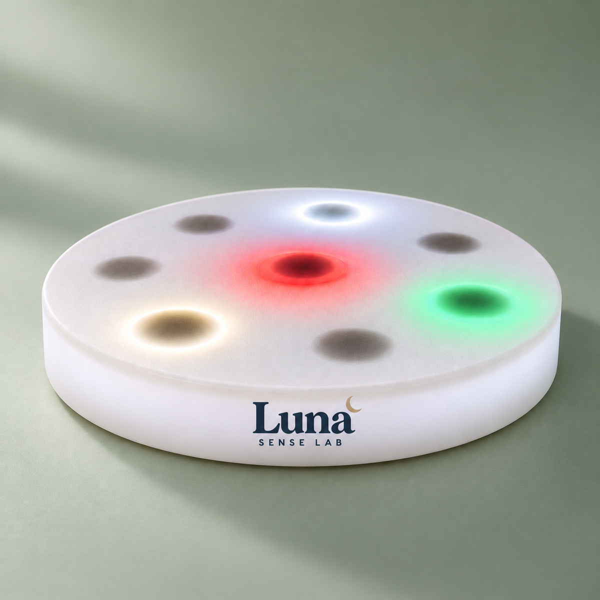 Luna sensory board on a soft sage background