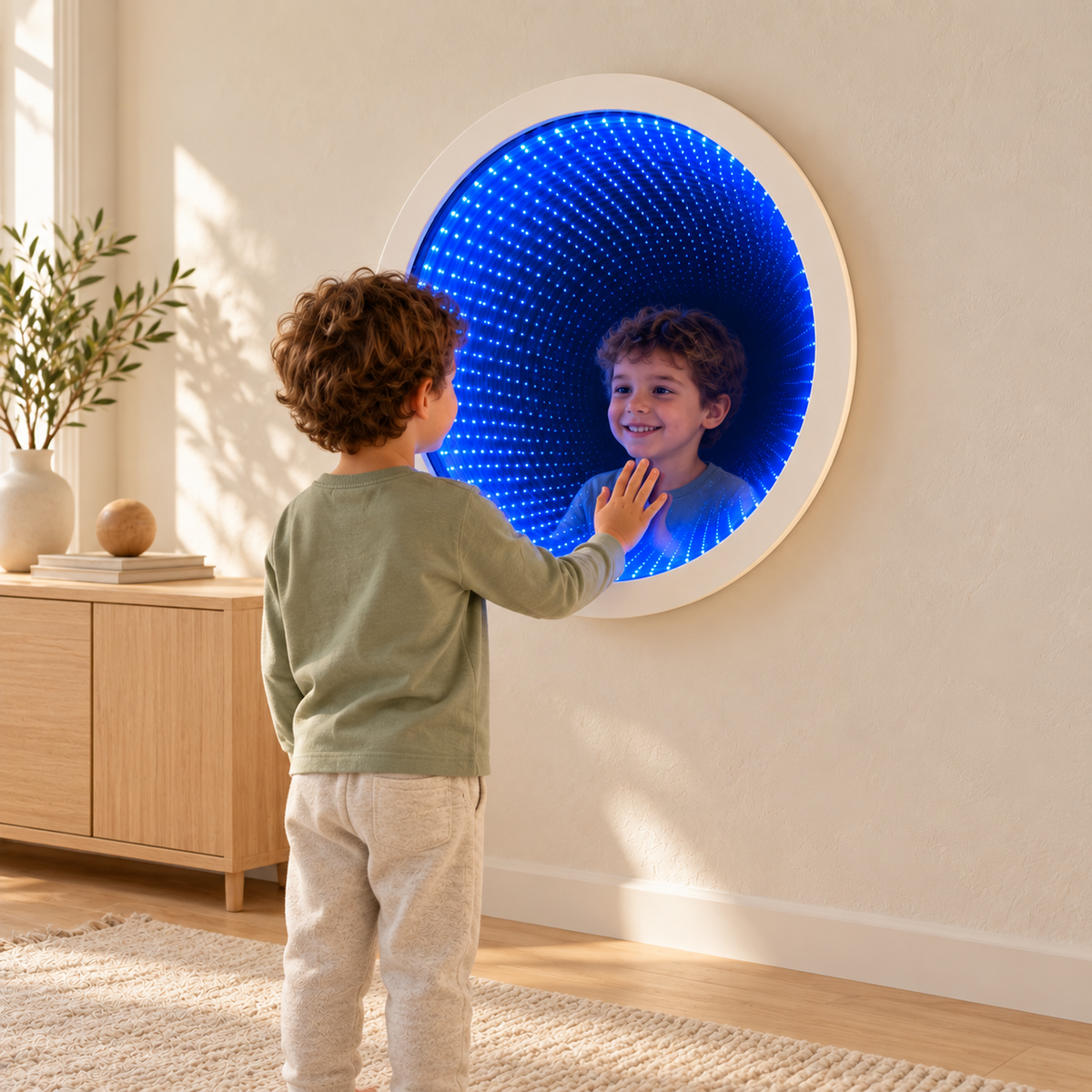 Luna Circular Sensory Infinity Mirror — product image 1